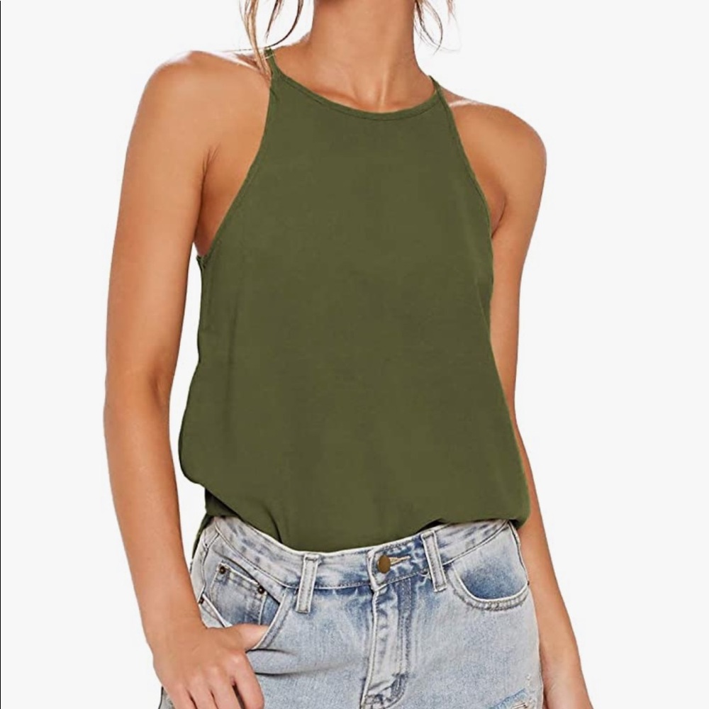 Brand New Olive Green Halter Top